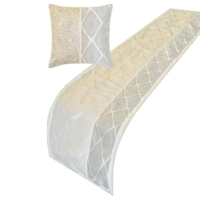 Aether - Jacquard Gray Decorative Bed Runner and Pillow Cover