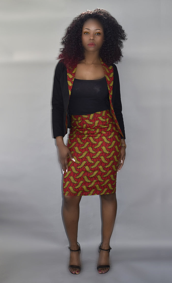African Print Blazer Top- Esinu, Dress - Rufina Designs