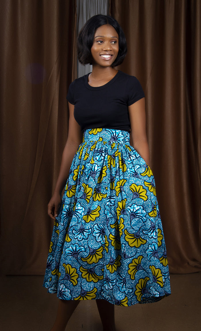 African Print Midi Skirt - Cheno - Rufina Designs
