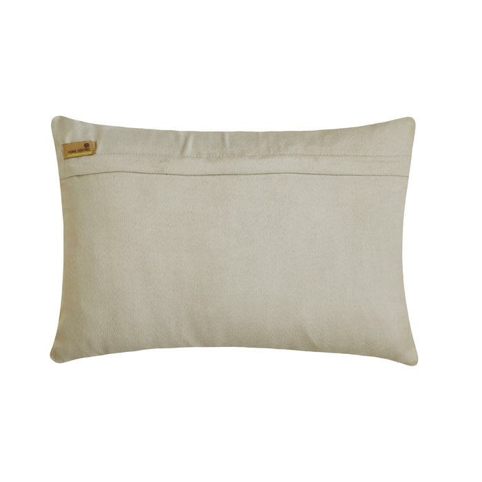 Altynay - White Suede Lumbar Pillow Cover
