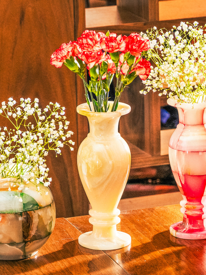 Amber Glow Jade Vase