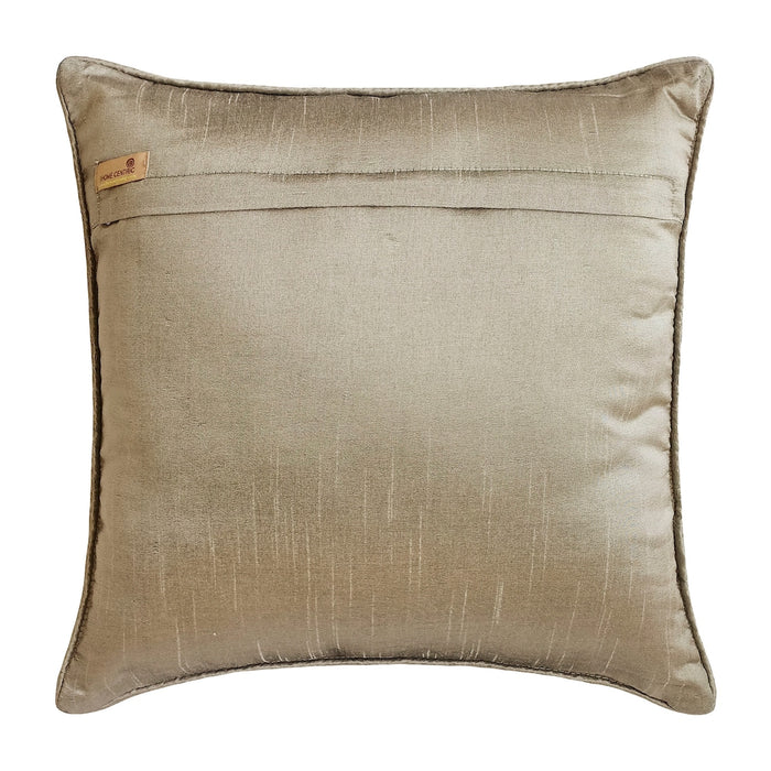 Angular Alchemy - Beige Jacquard Throw Pillow Cover