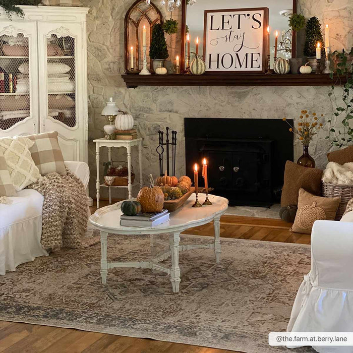 Antique Finish Brown, Silver and Charcoal Traditional Design Washable Area Rug - The Rug Decor