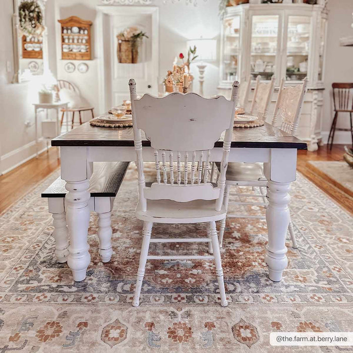 Antique Finish Brown, Silver and Charcoal Traditional Design Washable Area Rug - The Rug Decor