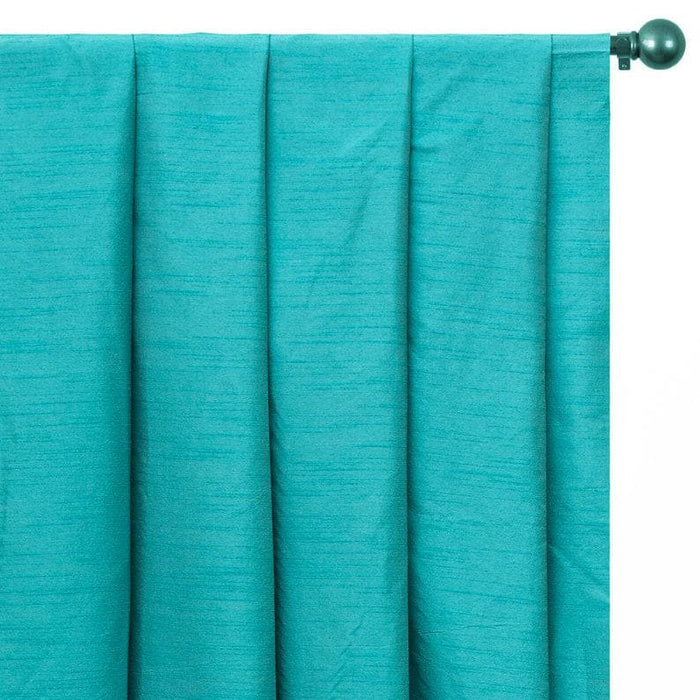 Aqua Art Silk Curtain Panels