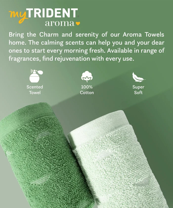 Aroma 4Pc Towel Set, Green Apple| 500 GSM Cotton