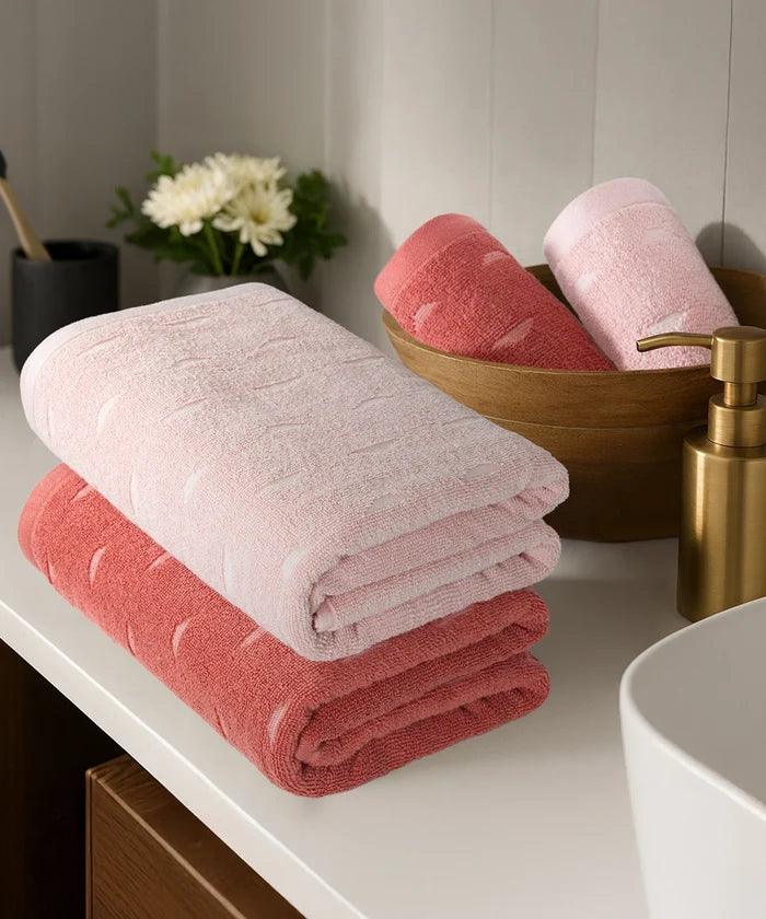 Aroma 4Pc Towel Set, Strawberry| 500 GSM Cotton