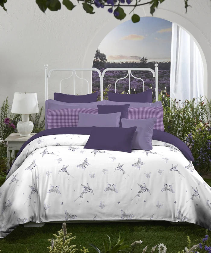 Aroma King Bedsheet Set, Lavender Heather|180 TC Cotton|2 Pillow Covers
