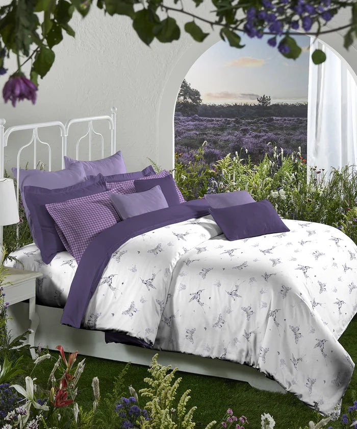 Aroma King Bedsheet Set, Lavender Heather|180 TC Cotton|2 Pillow Covers