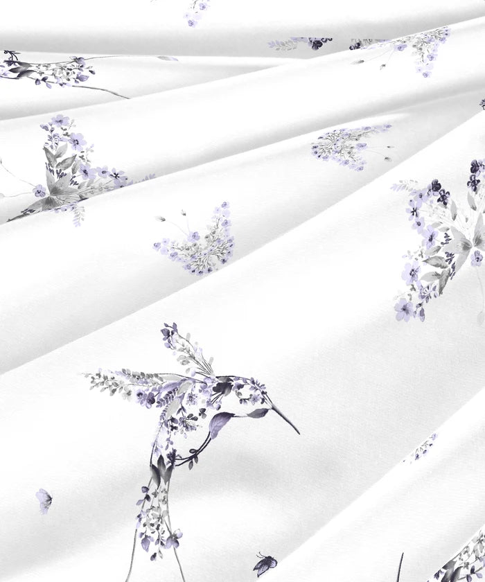 Aroma King Bedsheet Set, Lavender Heather|180 TC Cotton|2 Pillow Covers
