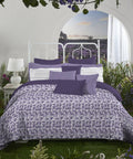 Aroma King Bedsheet Set, Lavender Periwinkle|180 TC Cotton|2 Pillow Covers