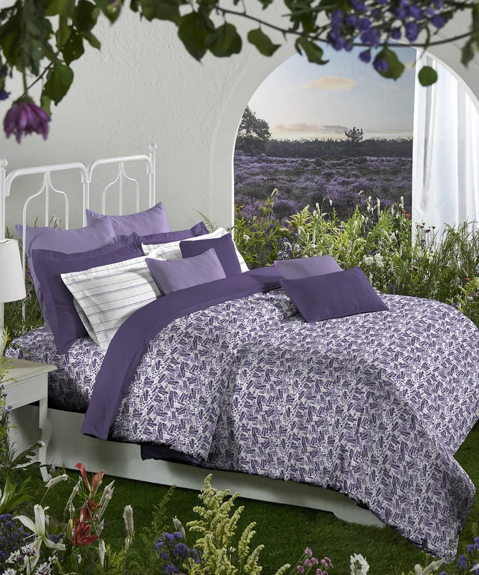Aroma King Bedsheet Set, Lavender Periwinkle|180 TC Cotton|2 Pillow Covers