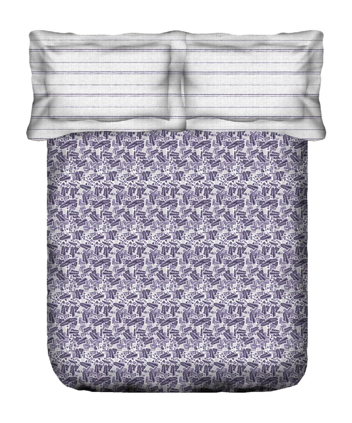 Aroma King Bedsheet Set, Lavender Periwinkle|180 TC Cotton|2 Pillow Covers