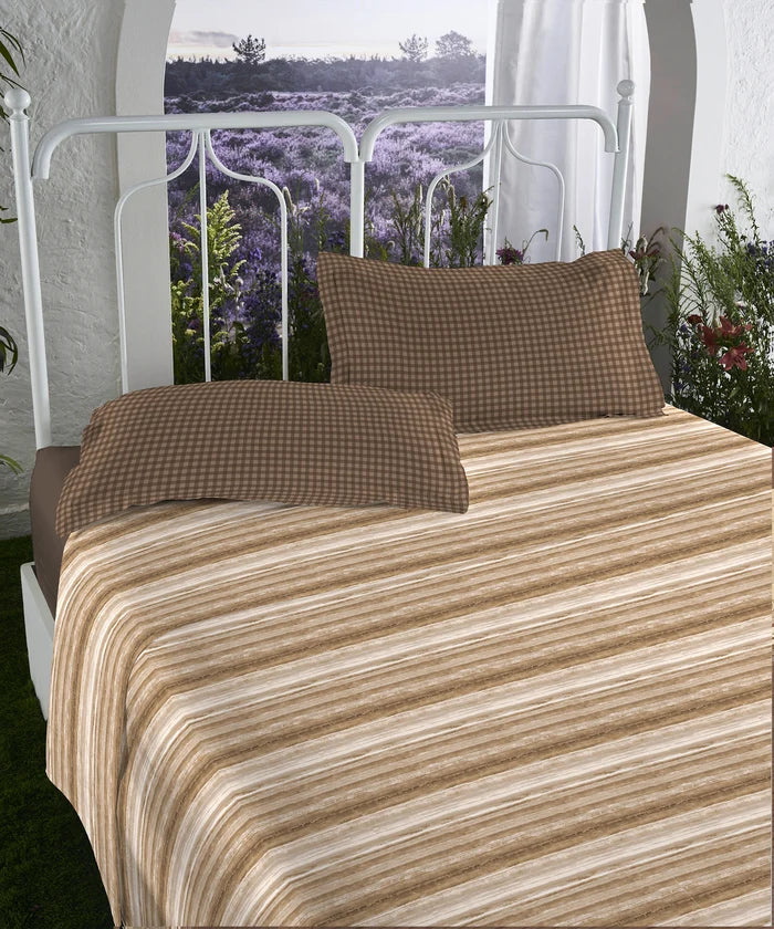 Aroma King Bedsheet Set, Sandalwood Ash|180 TC Cotton|2 Pillow Covers