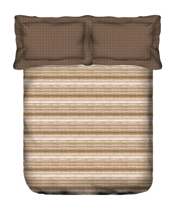 Aroma King Bedsheet Set, Sandalwood Ash|180 TC Cotton|2 Pillow Covers