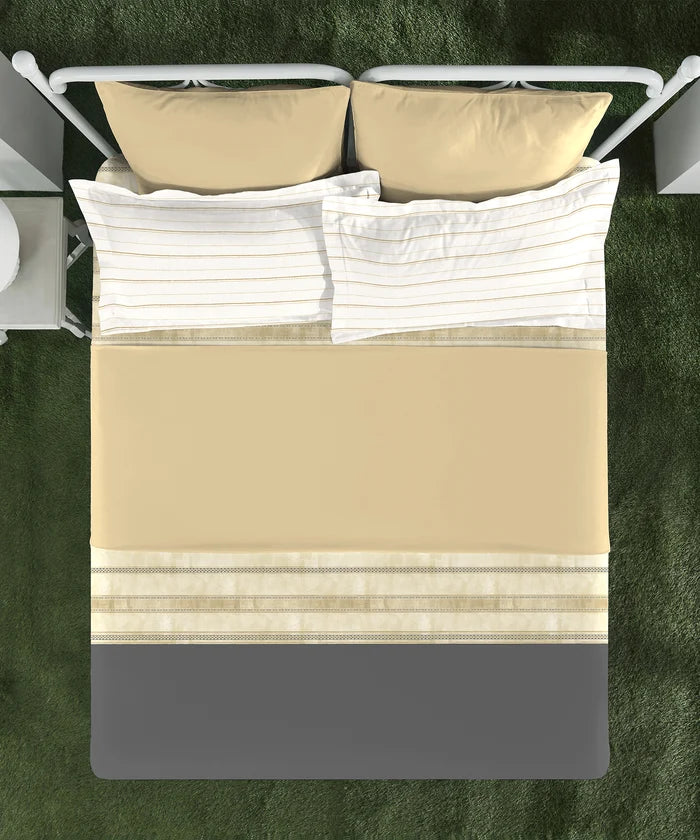 Aroma King Bedsheet Set,Vanilla Honey|180 TC Cotton|2 Pillow Covers