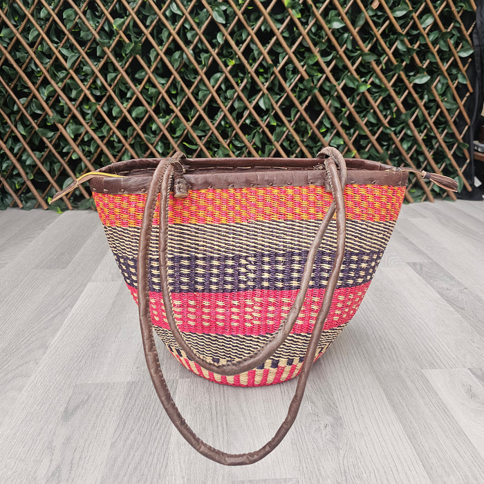 Basket Handbag With Leather Handles - Fifi