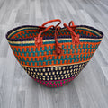 Basket Handbag With Leather Handles
