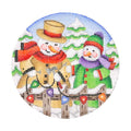 BB 0690 - Snow Scene - Snowcouple Decorating Fence