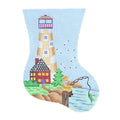 BB 0876 - Mini Stocking - Gold & White Lighthouse