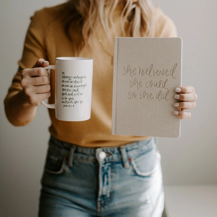 Be Strong & Courageous Tall Coffee Mug