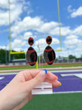 Beaded Football Drop Earrings