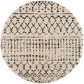 Beige and Charcoal Plush Pile Moroccan Style Tribal Trellis Area Rug - The Rug Decor