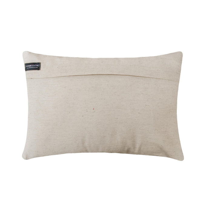 Beige Jacquard Lumbar Pillow Cover - Crystal Matrix