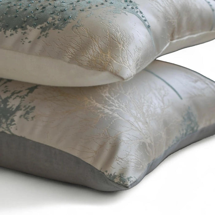 Blue Jacquard Lumbar Pillow Cover - Azure Frost