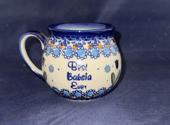 Blue Tulip Best Babcia Ever Bubble Mug - Pattern: Blue Tulip