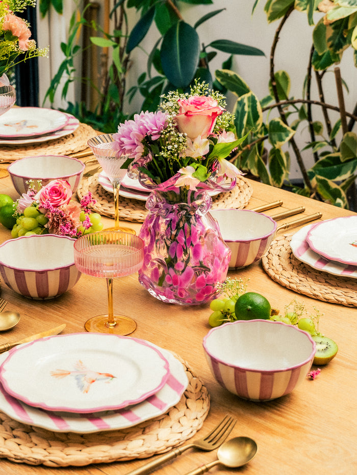 Blush Petal Glass Vase, Garland