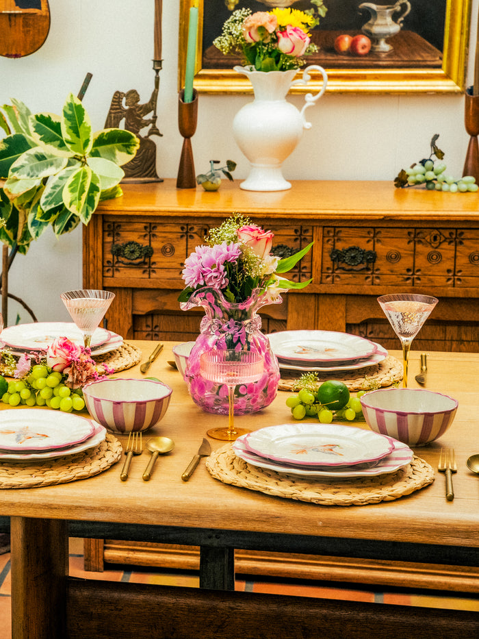 Blush Petal Glass Vase, Garland