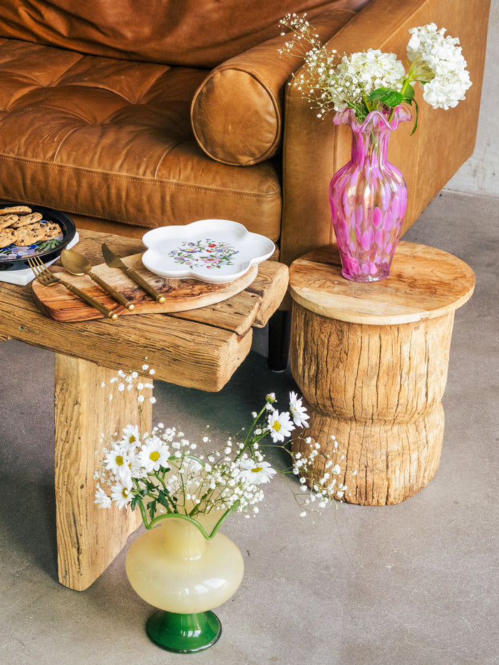 Blush Petal Glass Vase, Tall