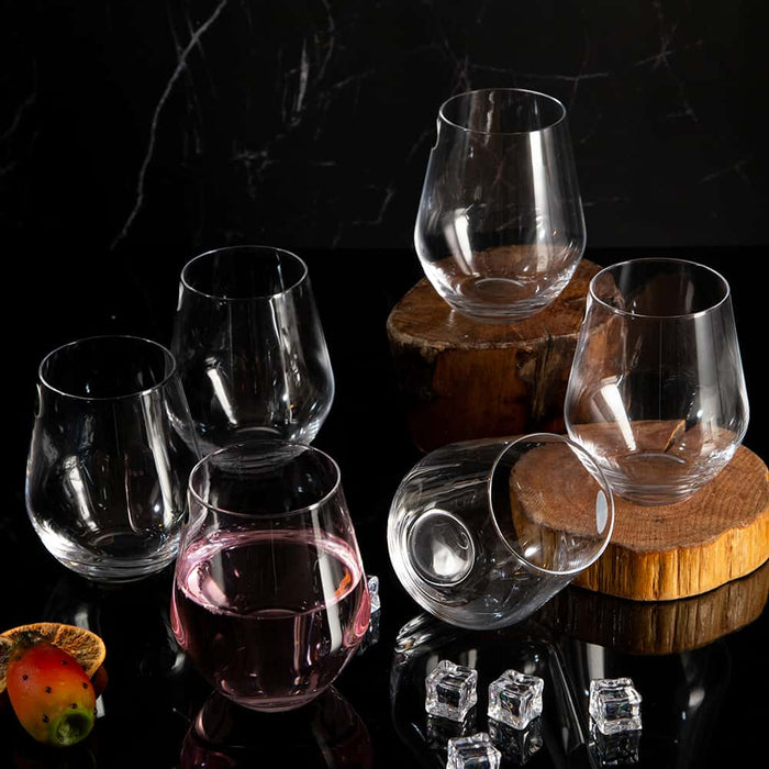 Bohemia Crystal Grus Whiskey Glass Set of 6 – 350 ml Lead-Free Czech Imported European Crystal Tumbler – Dishwasher Safe – Perfect for Sturdy Scotch, Whisky, Bourbon, Liquor, Cognac, Rocks & Cocktails