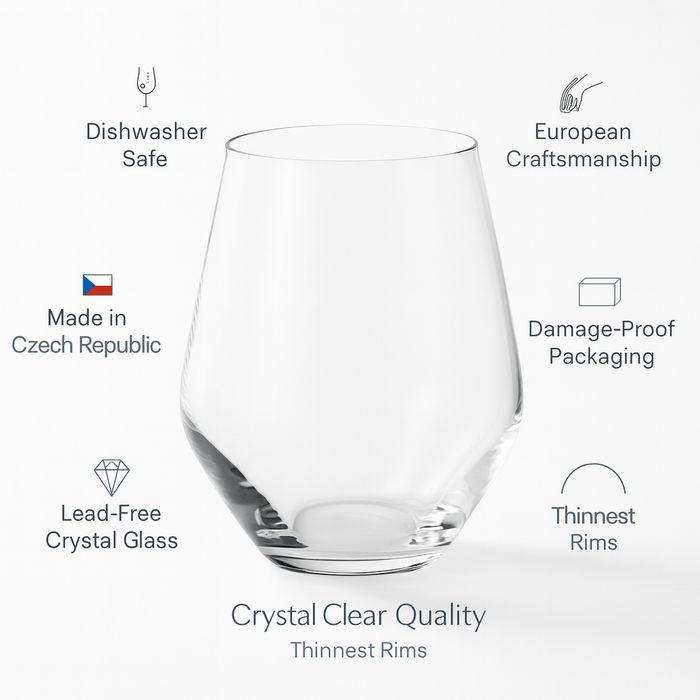 Bohemia Crystal Grus Whiskey Glass Set of 6 – 350 ml Lead-Free Czech Imported European Crystal Tumbler – Dishwasher Safe – Perfect for Sturdy Scotch, Whisky, Bourbon, Liquor, Cognac, Rocks & Cocktails