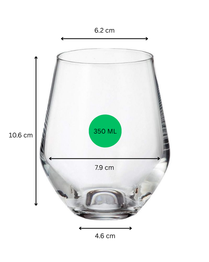 Bohemia Crystal Grus Whiskey Glass Set of 6 – 350 ml Lead-Free Czech Imported European Crystal Tumbler – Dishwasher Safe – Perfect for Sturdy Scotch, Whisky, Bourbon, Liquor, Cognac, Rocks & Cocktails