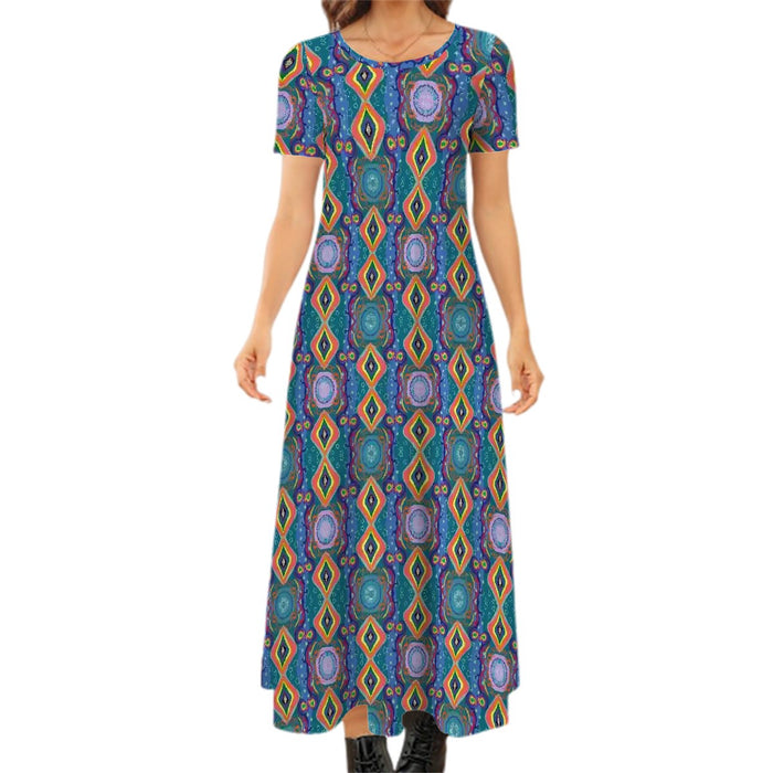 Bona Mod Short Sleeve Maxi Dress