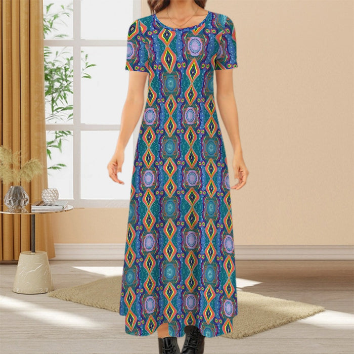 Bona Mod Short Sleeve Maxi Dress