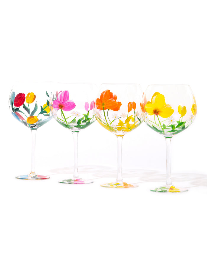 Botanical Bliss Wine Glass, Set of 4
