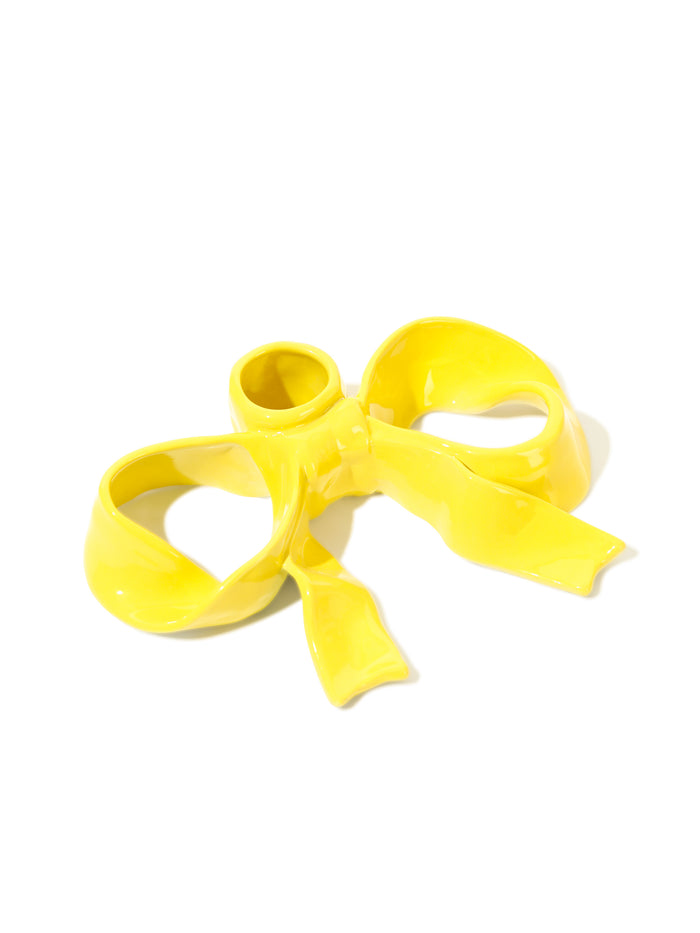 BowKnot Candle Holder, Butter Yellow