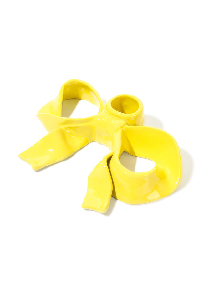 BowKnot Candle Holder, Butter Yellow