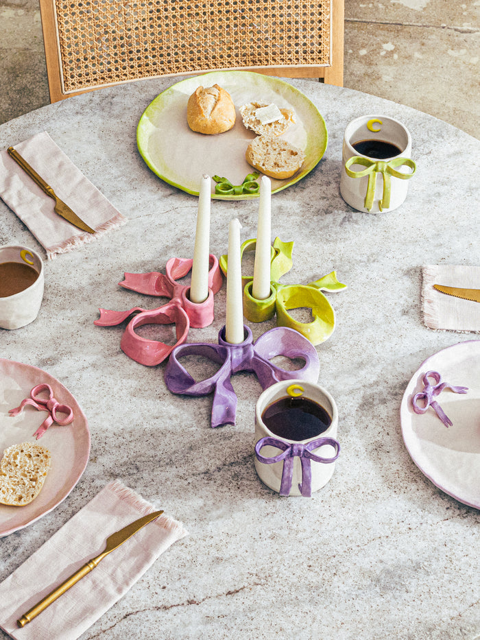 BowKnot Candle Holder, Lavender Purple