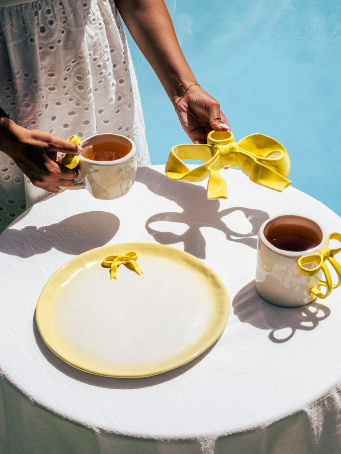 BowKnot Coffee Mug, Butter Yellow