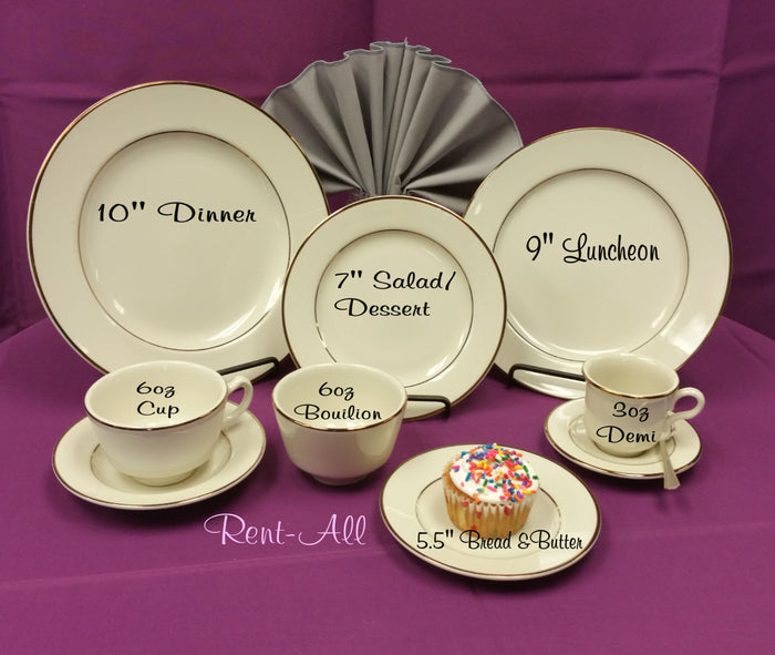 Bread and Butter Plate 5.5" Ivory with Gold Band