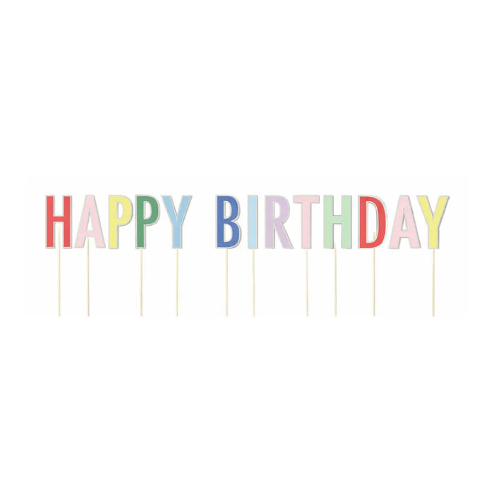 Bright Happy Birthday Cupcake Toppers, 13pcs - Josi James - Cupcake Toppers