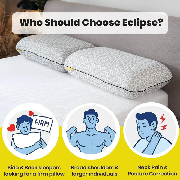 Brightr Eclipse Firm Hard Memory foam pillow for neck pains