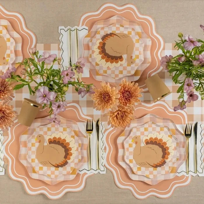 Brown Gingham Table Runner – 18" x 120" Disposable Paper Table Runner - Josi James - Table Runner