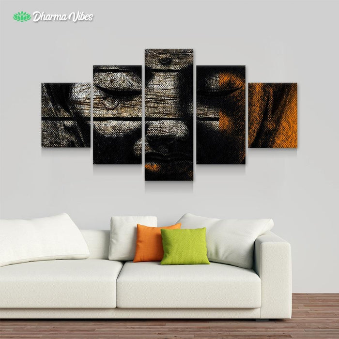 Buddha Wood by BuddhArt 5-Piece Canvas