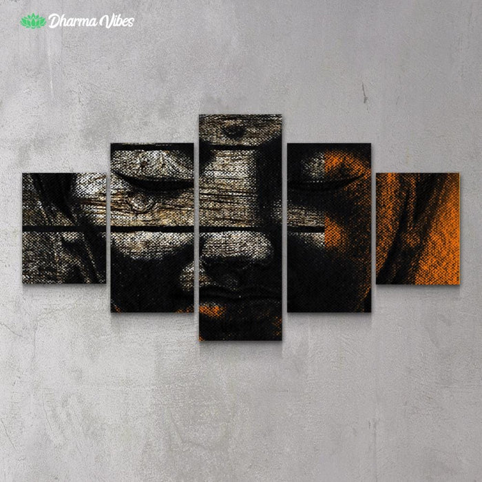 Buddha Wood by BuddhArt 5-Piece Canvas