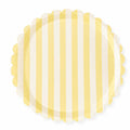 Butter Yellow & Cream Stripe 10.5" Scalloped Plate, 12pcs - Josi James - 10.5 Inch Plate